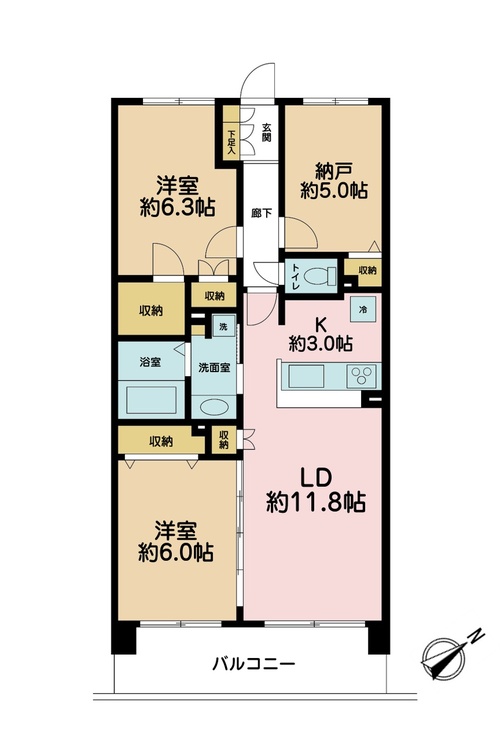 その他 2LDK+S（納戸）、専有面積70.2m2、バルコニー面積10.22m2