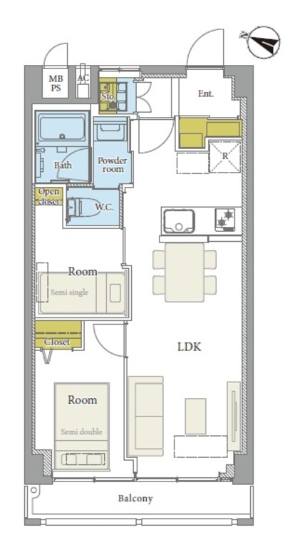 その他 2LDK、専有面積46m2、バルコニー面積4.62m2