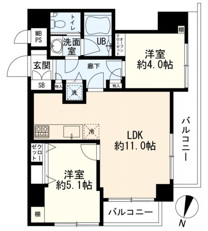 間取り 間取図　2LDK