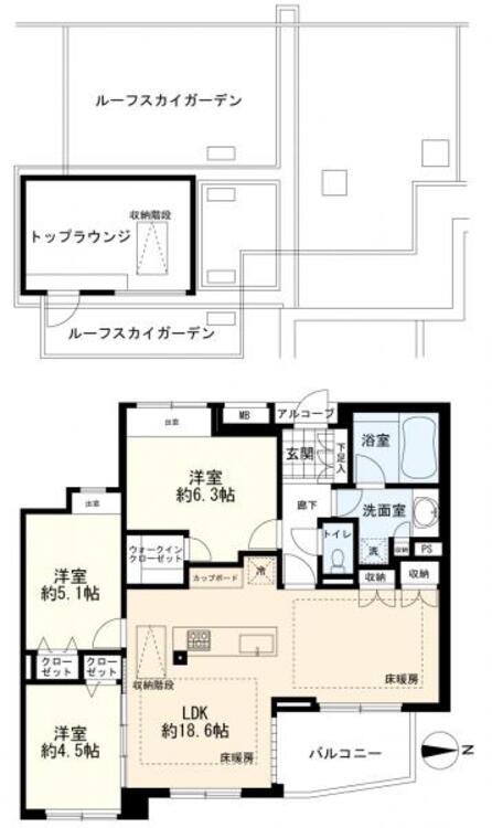 間取り 間取図　3LDK 