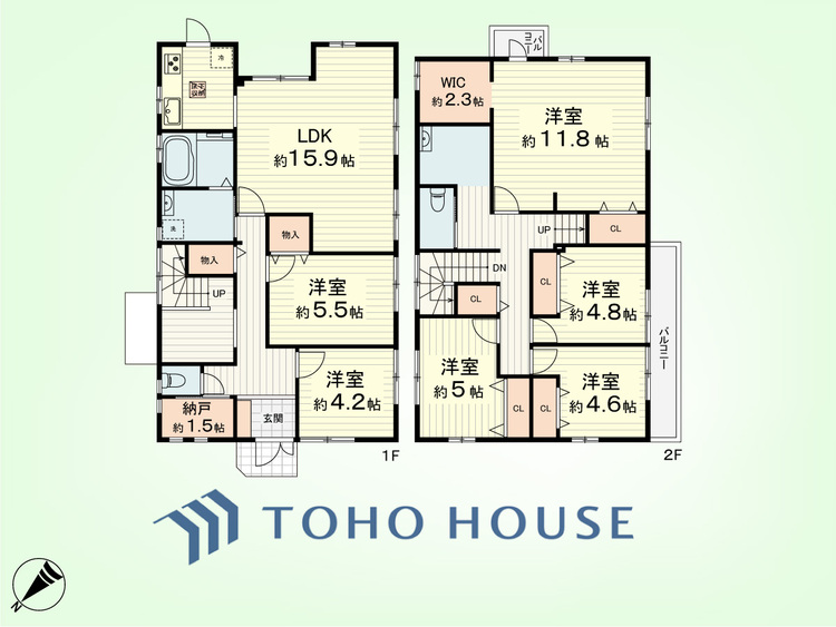 間取り 6LDK+納戸　土地面積229平米、建物面積167.19平米
