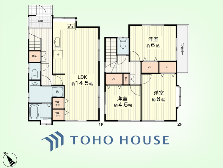 間取り 3LDK　土地面積100.99平米、建物面積80.22平米