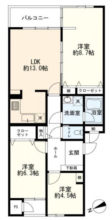 間取り 間取図　３ＬＤＫ