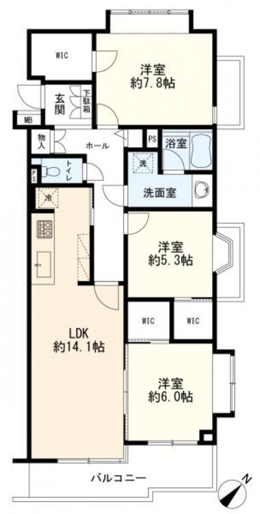 間取り 間取図　３ＬＤＫ
