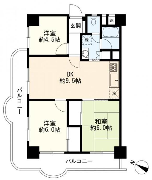 間取り 間取図　３DK