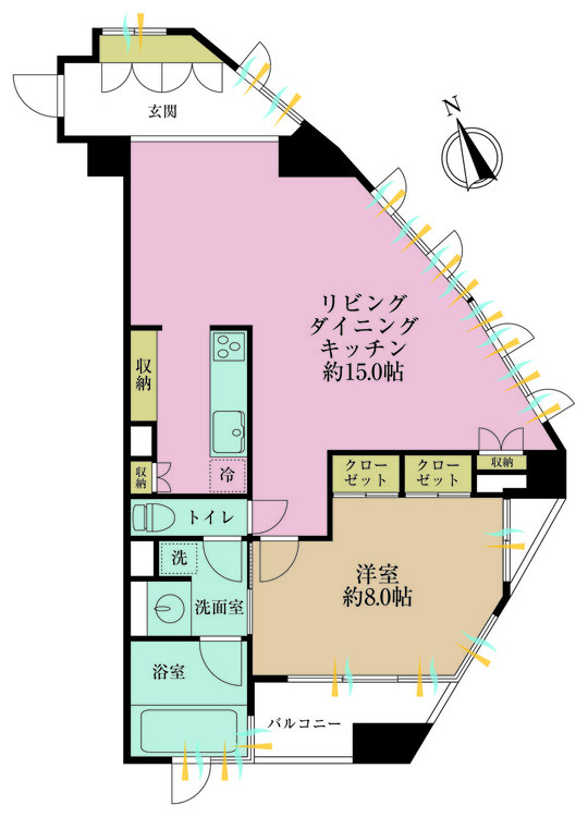 その他 1LDK、専有面積64.41m2、バルコニー面積4.14m2