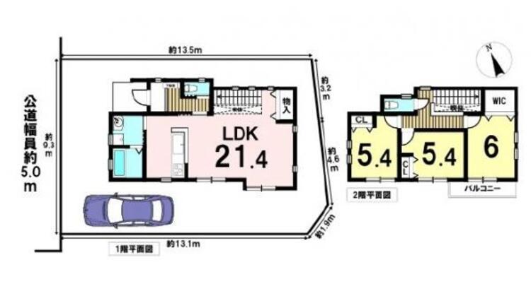 間取り 平成30年築で、建物はまだ大変きれいな状態です