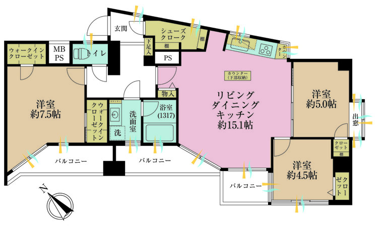その他 3LDK、専有面積77.6m2