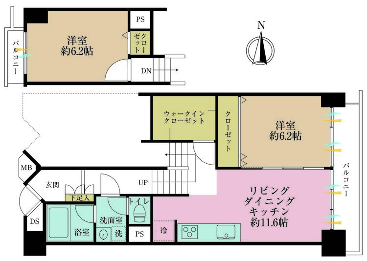 その他 2LDK、専有面積73.12m2
