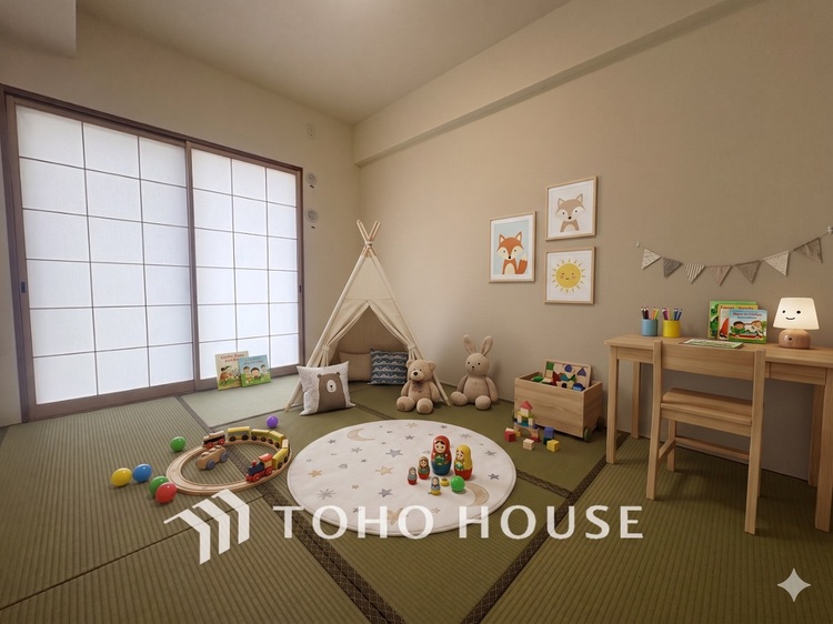 内装 ※生成AIによるイメージです。家具・小物は販売価格に含まれません。風の通り道。舞い込んでくる風が優しく躍り、室内に爽やかな空気を運んでくる。