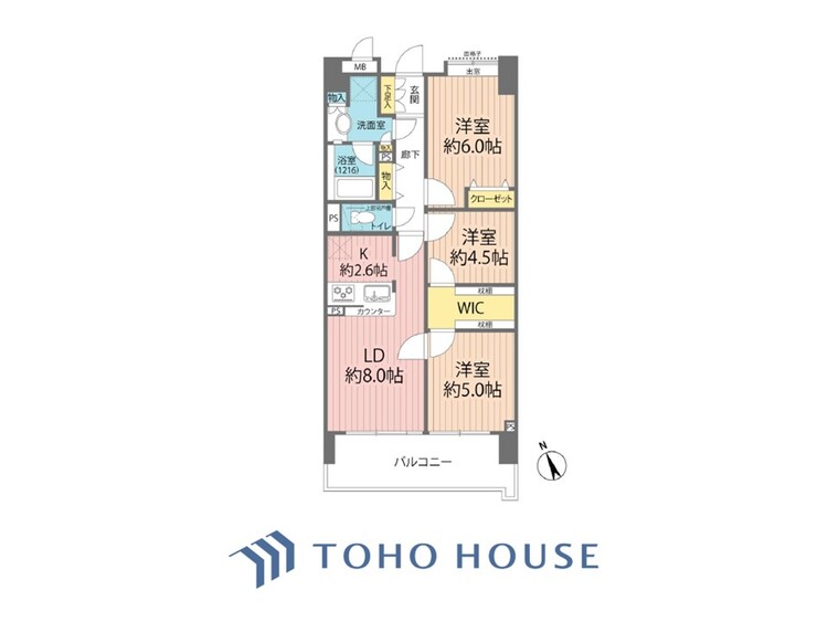 間取り 【house the light is illuminat】採光と風　家事導線も比較的良好で、風通しの良さで過ごしやすい麗(うら)らかな気分にさせてくれるリビング