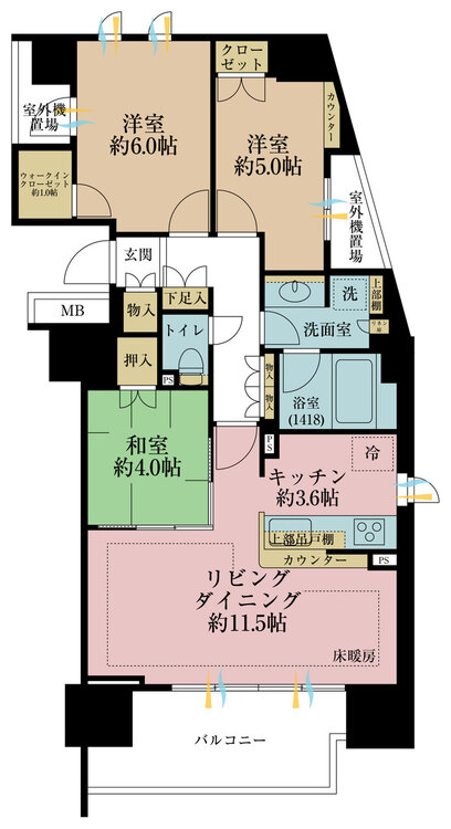 その他 3LDK、専有面積70m2、バルコニー面積10.7m2