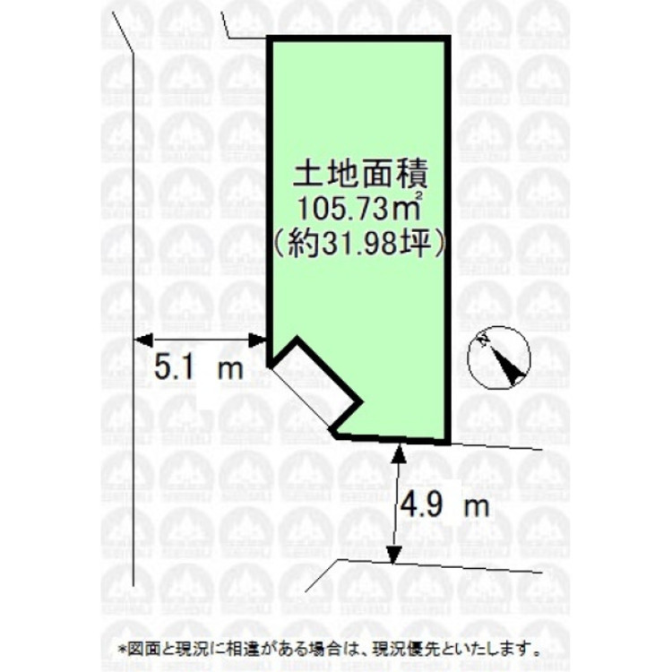 地図 実測図ではございません。