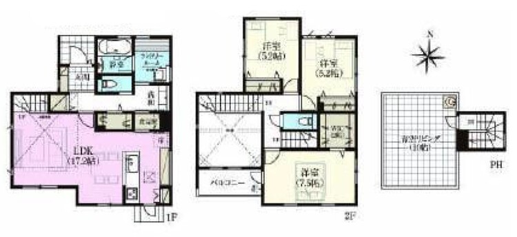 間取り ３ＬＤＫ、土地面積１２０．０９平米、建物面積１０１．０２平米