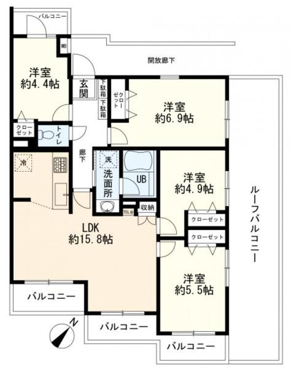 間取り 間取図　4LDK