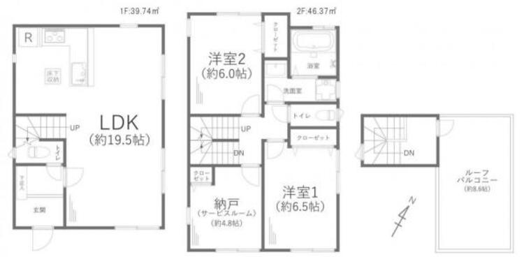 間取り 間取図　2LDK＋S