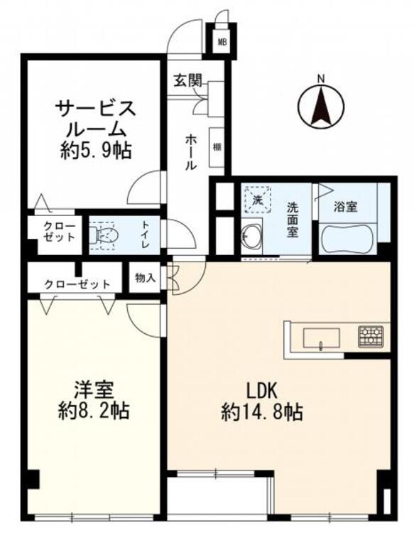 間取り 間取図　1LDK＋S