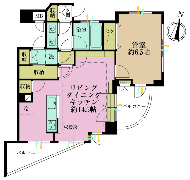 その他 1LDK、専有面積50.25m2、バルコニー面積8.19m2