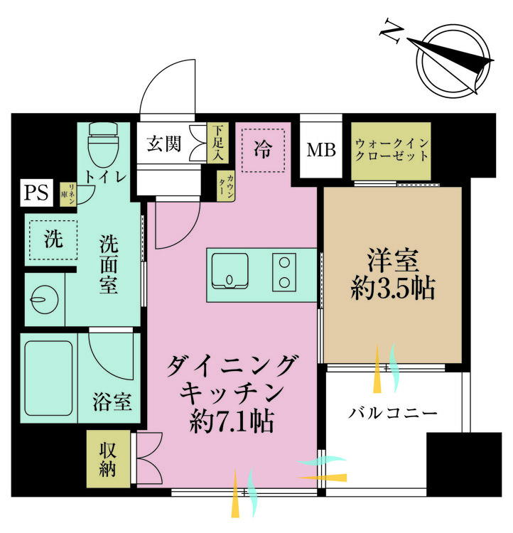 その他 1DK、専有面積30.12m2、バルコニー面積3.6m2