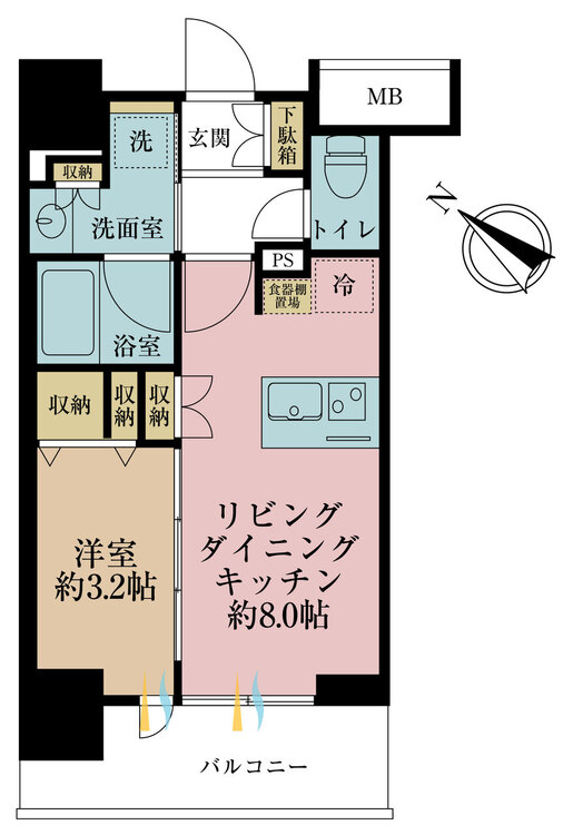 その他 1LDK、専有面積30.14m2、バルコニー面積5.61m2
