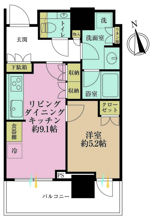 その他 1LDK、専有面積40.6m2、バルコニー面積8.98m2