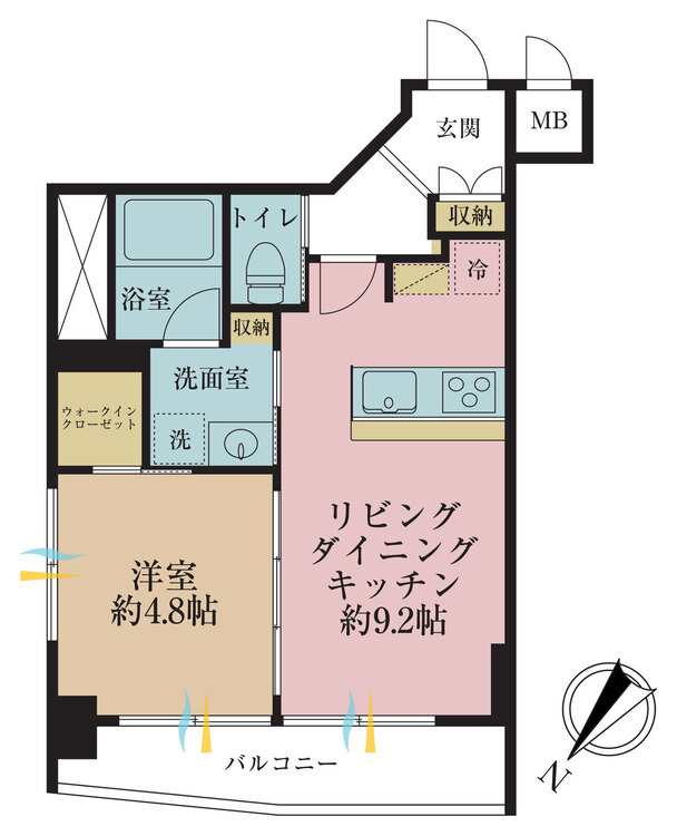 その他 1LDK、専有面積36.91m2、バルコニー面積5.14m2