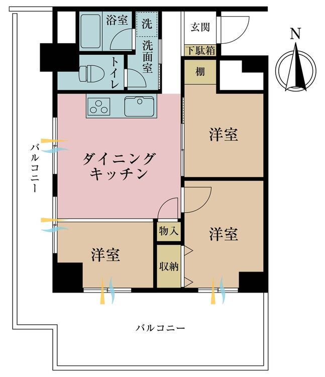 その他 3DK、専有面積58.31m2