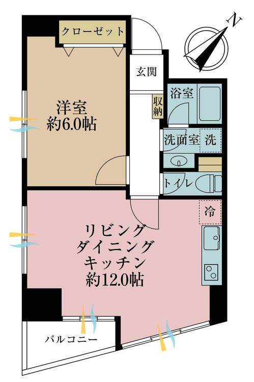 その他 1LDK、専有面積40.21m2、バルコニー面積2.76m2