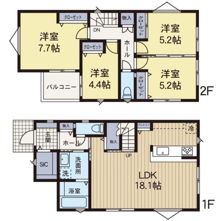 間取り 【間取り図】広々とした4LDKタイプの新築分譲住宅・堂々完成♪