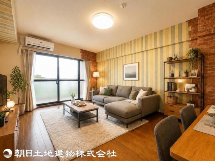 居間 【2026年5月撮影】※CGで家具作成しており、実際に現地には置かれておりません。価格に家具は含まれません。