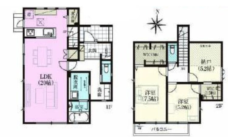 間取り ２ＳＬＤＫ、土地面積１３０．９２平米、建物面積９９．７８平米