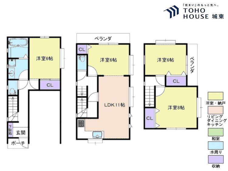 間取り ４ＬＤＫ、土地面積６６．１４平米、建物面積１０５．５７平米