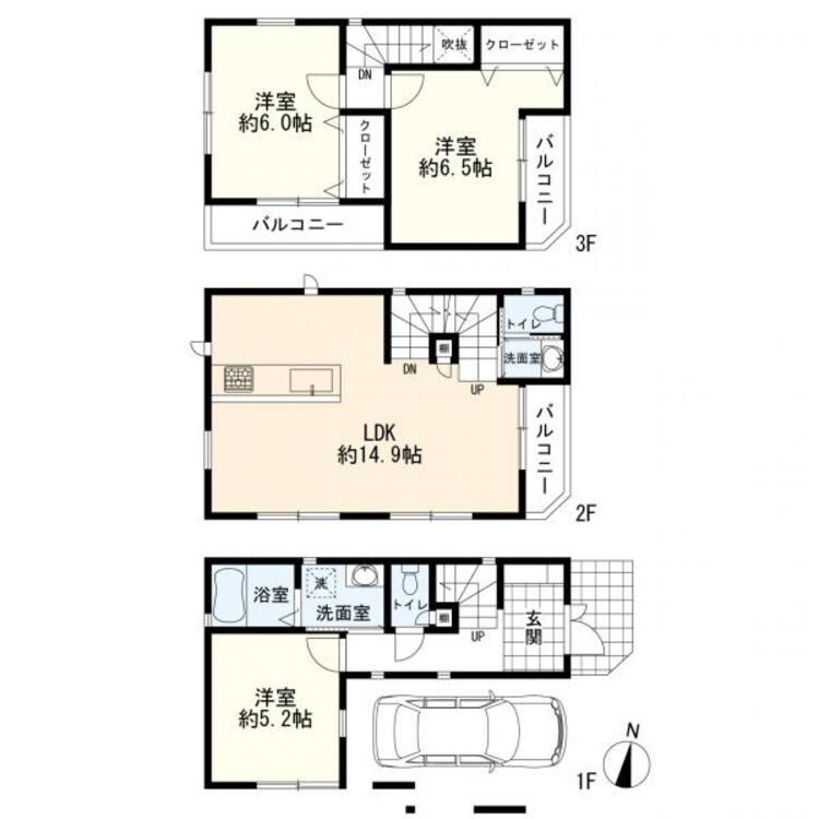 間取り 間取図　３ＬＤＫ