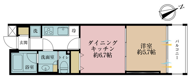 その他 1DK、専有面積36.35m2、バルコニー面積4.06m2