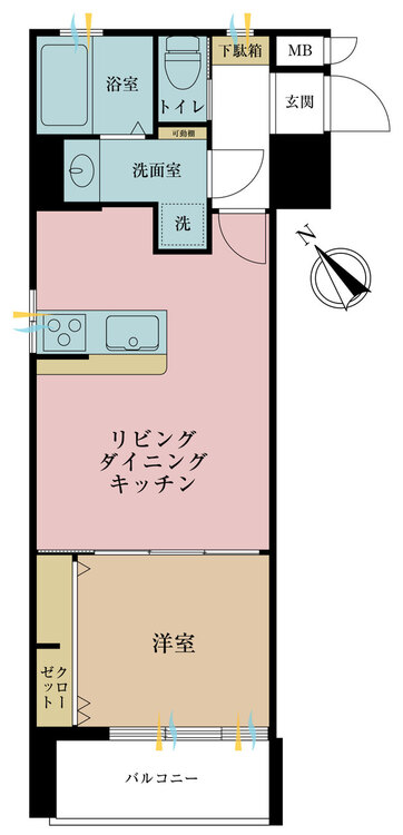 その他 1LDK、専有面積37.38m2、バルコニー面積3.96m2