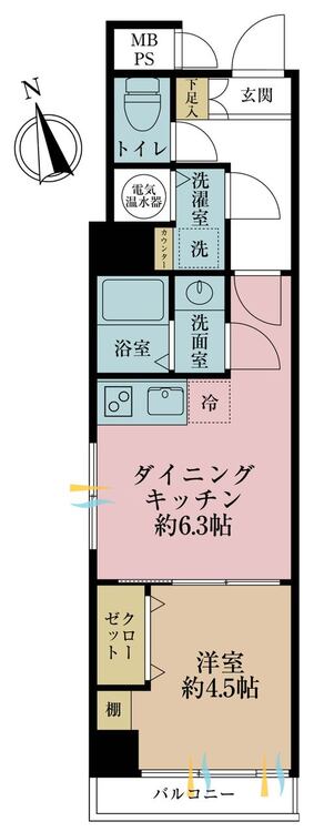 その他 1DK、専有面積33.02m2、バルコニー面積2.78m2