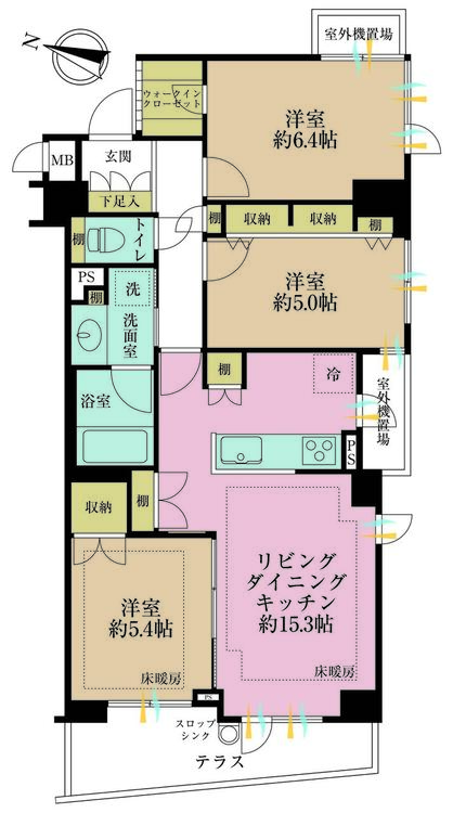 その他 3LDK、専有面積74.43m2、バルコニー面積8.37m2