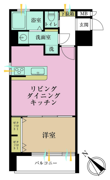 その他 1LDK、専有面積37.38m2、バルコニー面積3.96m2