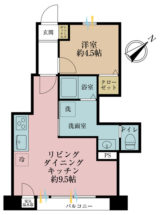 その他 1LDK、専有面積33.43m2、バルコニー面積3.69m2