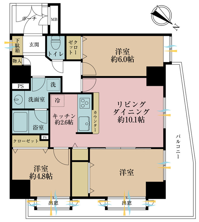 その他 3LDK、専有面積68.51m2、バルコニー面積8.86m2
