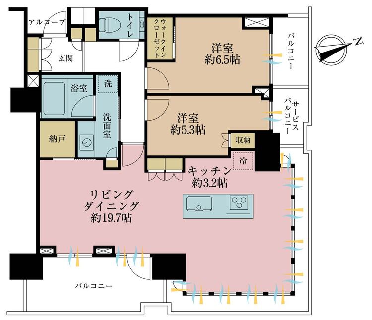 その他 2LDK、専有面積79.07m2、バルコニー面積12.39m2