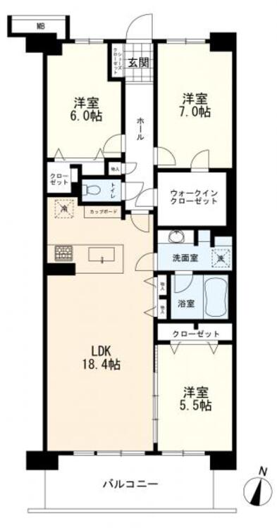 間取り 3LDK＋WTC
