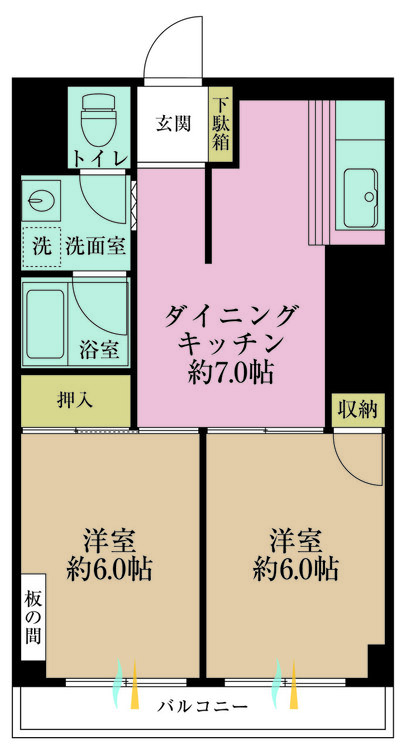 その他 2DK、専有面積41.72m2