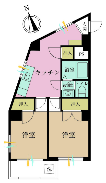 その他 2DK、専有面積44.05m2