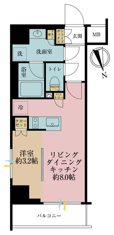 その他 1LDK、専有面積30.42m2、バルコニー面積3.96m2