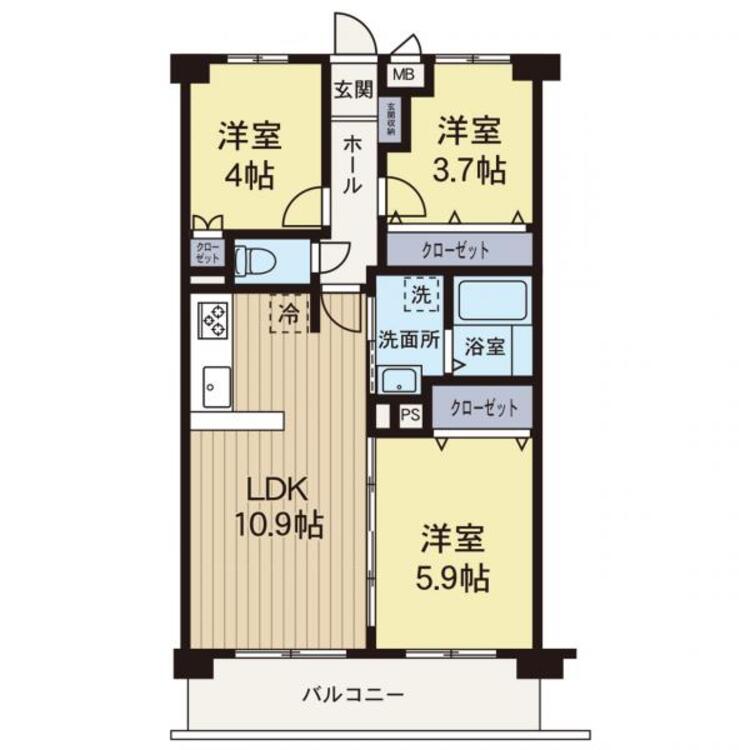 間取り 【間取り】リフォームが完了されたお部屋になります。中をご覧いただけますのでお気軽にお問い合わせください！