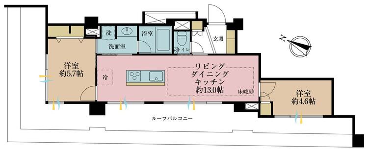 その他 2LDK、専有面積53.36m2