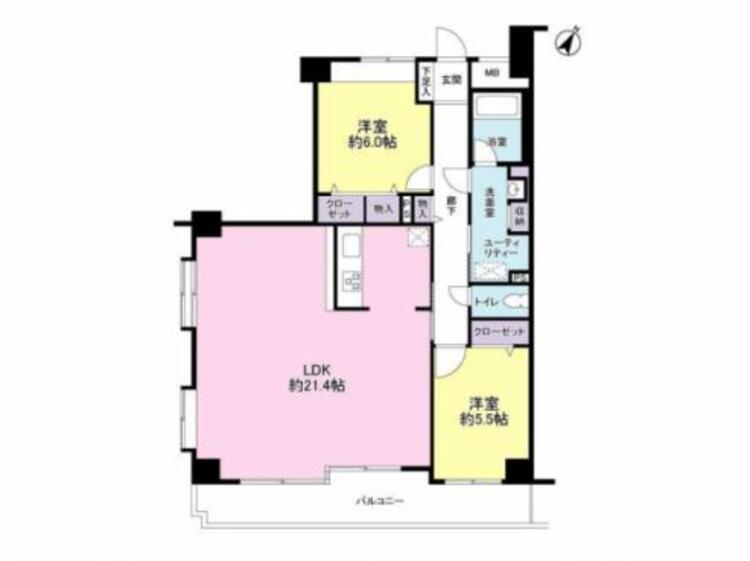 間取り 窓面積が広く、開放感たっぷりの角部屋です！