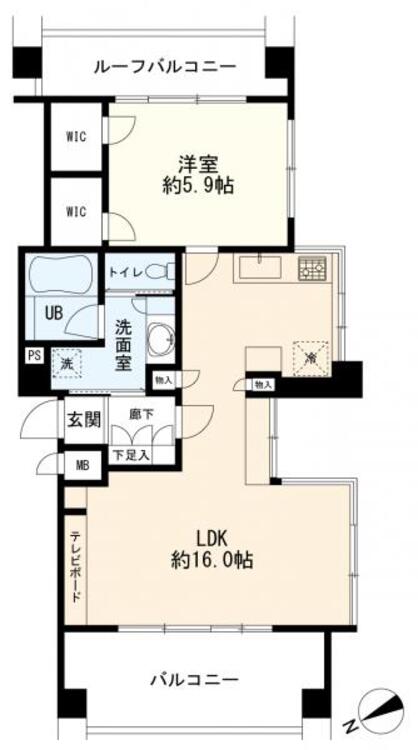 間取り 間取図　1LDｋ