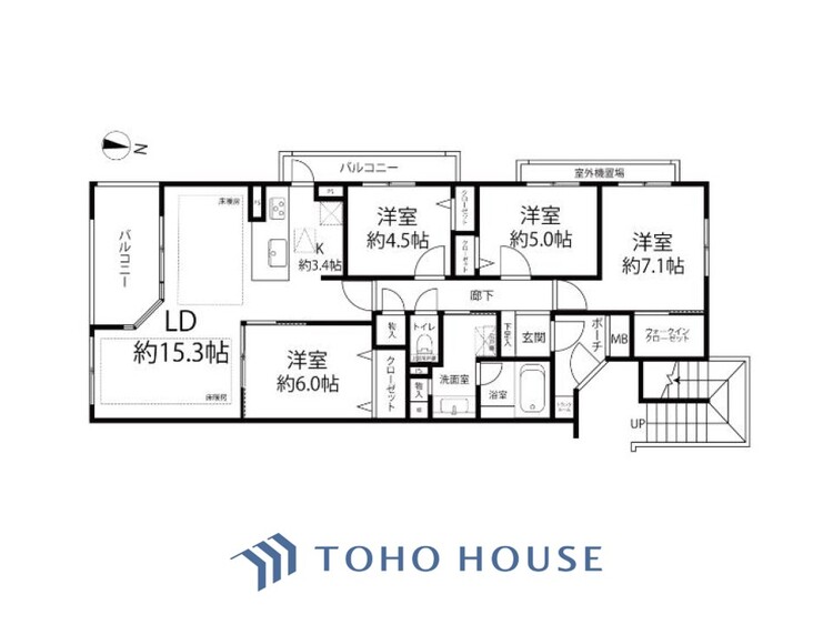 間取り 【house the light is illuminat】採光と風　家事導線も比較的良好で、風通しの良さで過ごしやすい麗(うら)らかな気分にさせてくれるリビング